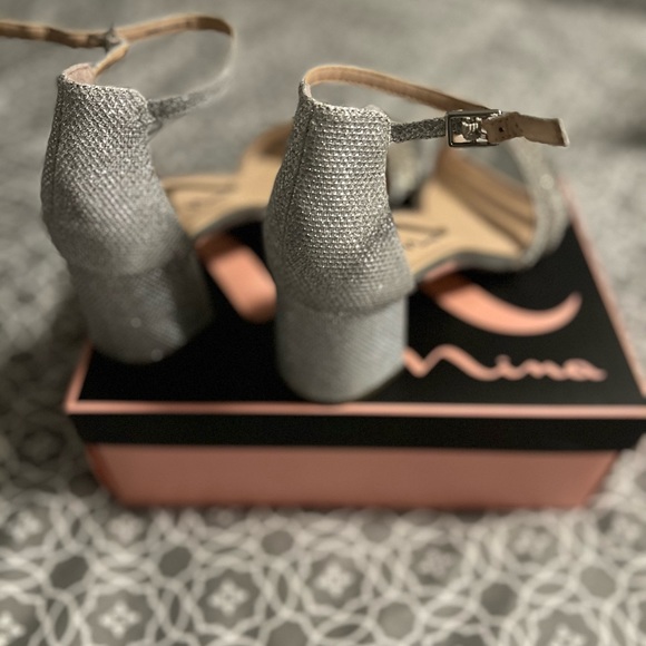 Sparkly Block heel open toe sandals - Picture 3 of 7